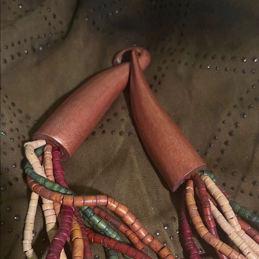 Earthy Tones Beaded Necklace - Picture 2 of 2